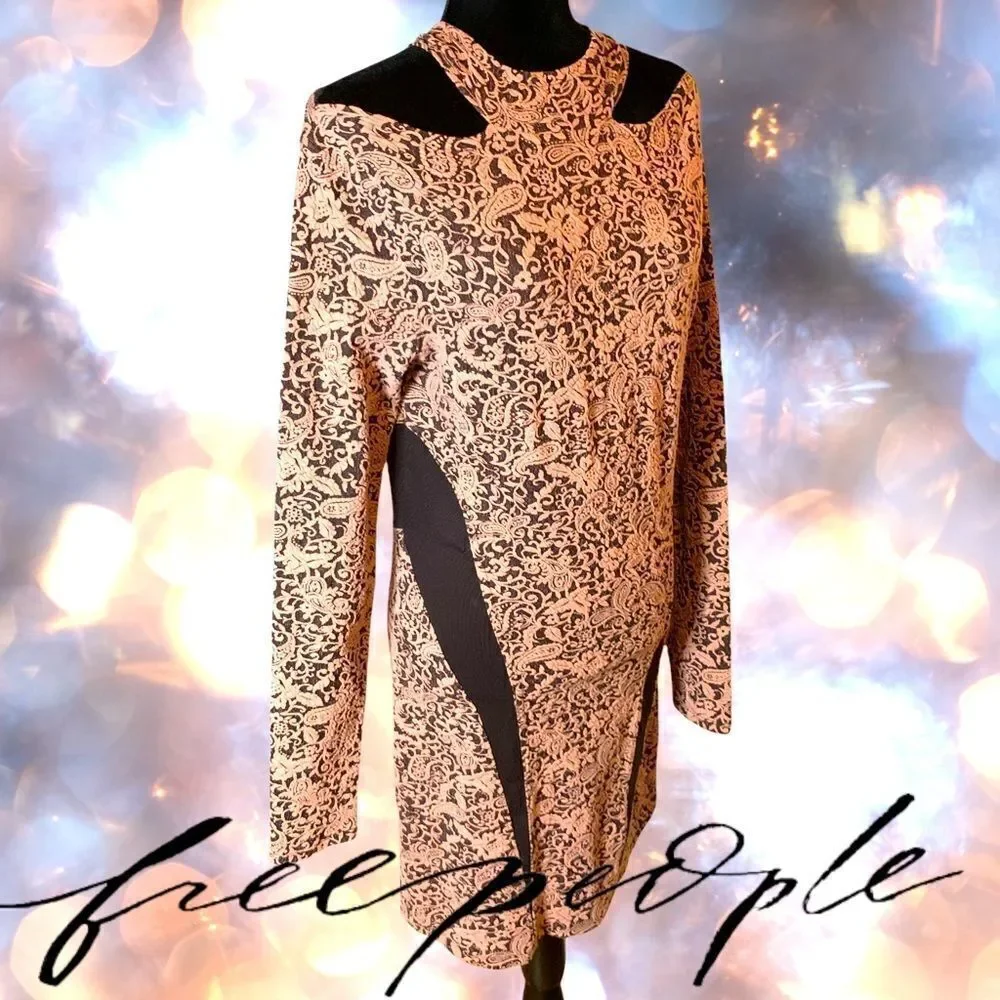 FREE PEOPLE Night Play Ginger Jacquard Dress
